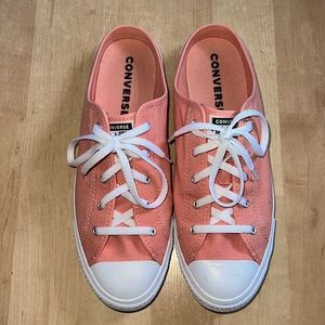 Pink slip on converse sneakers - like new condition!